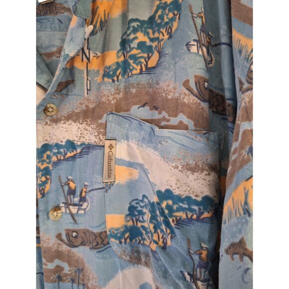 Columbia Size XL Men's Button Up Short sleeve Shirt - Picture 4 of 10